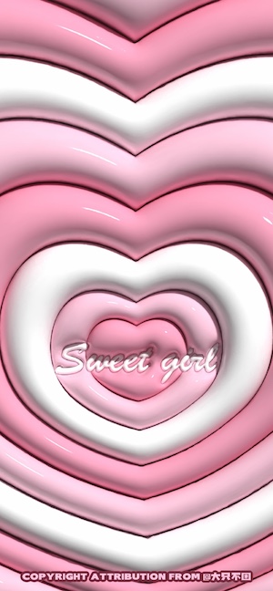 Sweet Girl 3D Herz Tunnel - 4K Hintergrundbild