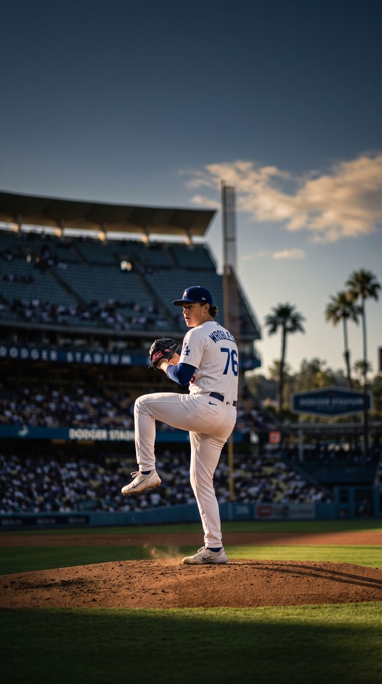 Justin Wrobleski Dodgers Pitching - 4K Wallpaper