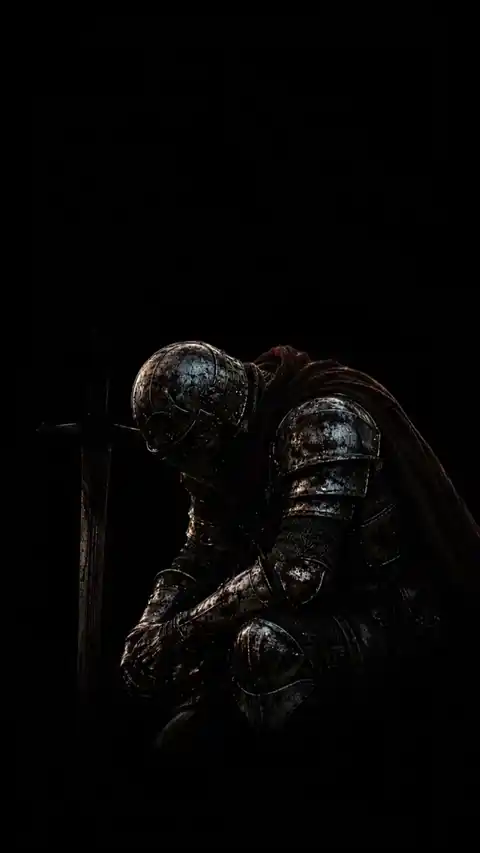 Dark Knight Kneeling: 4K Live Wallpaper