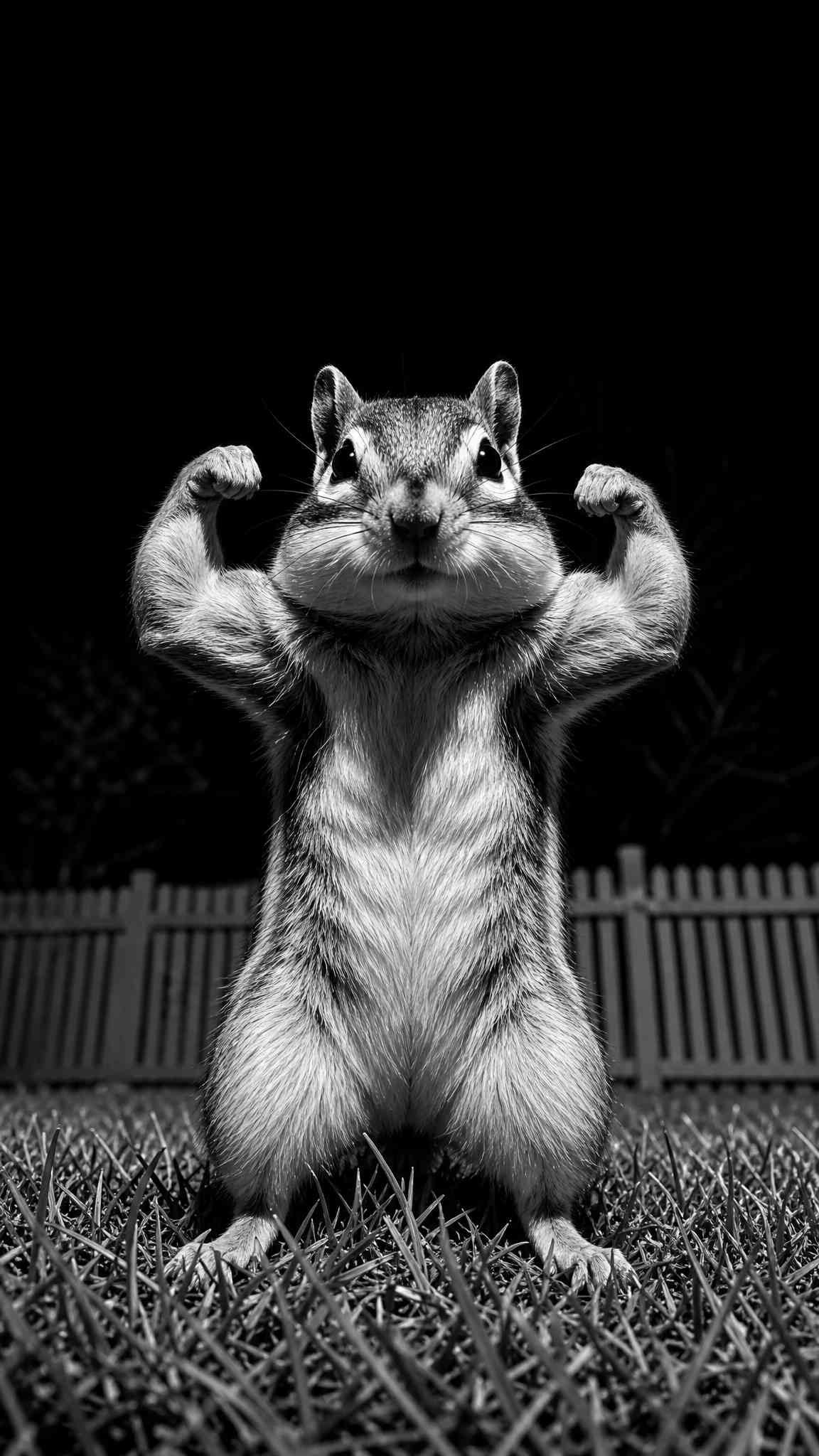 Mighty Chipmunk Flexing Muscles Wallpaper