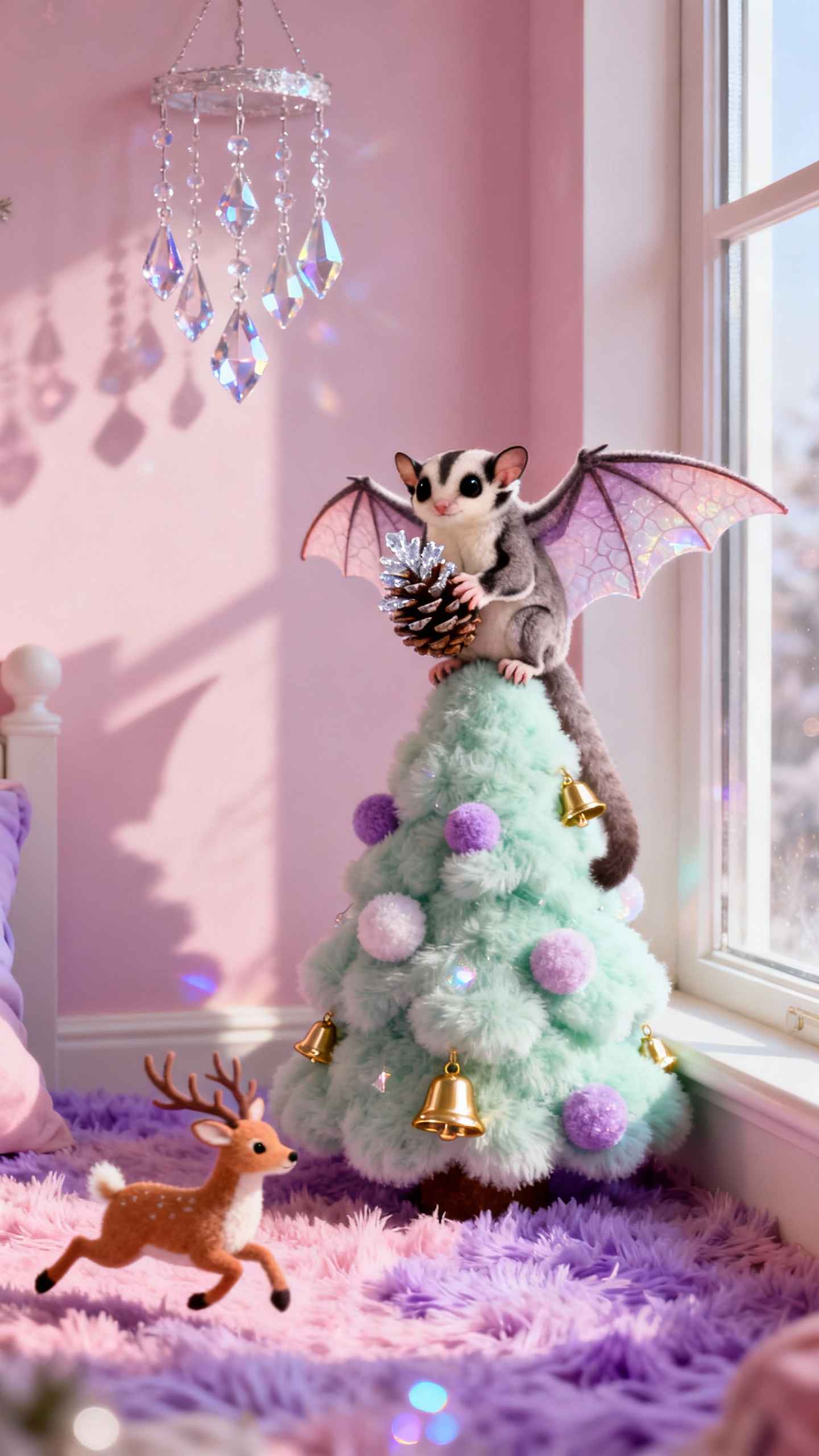 Sugar Glider Dragon Christmas Edition - 4K Wallpapers