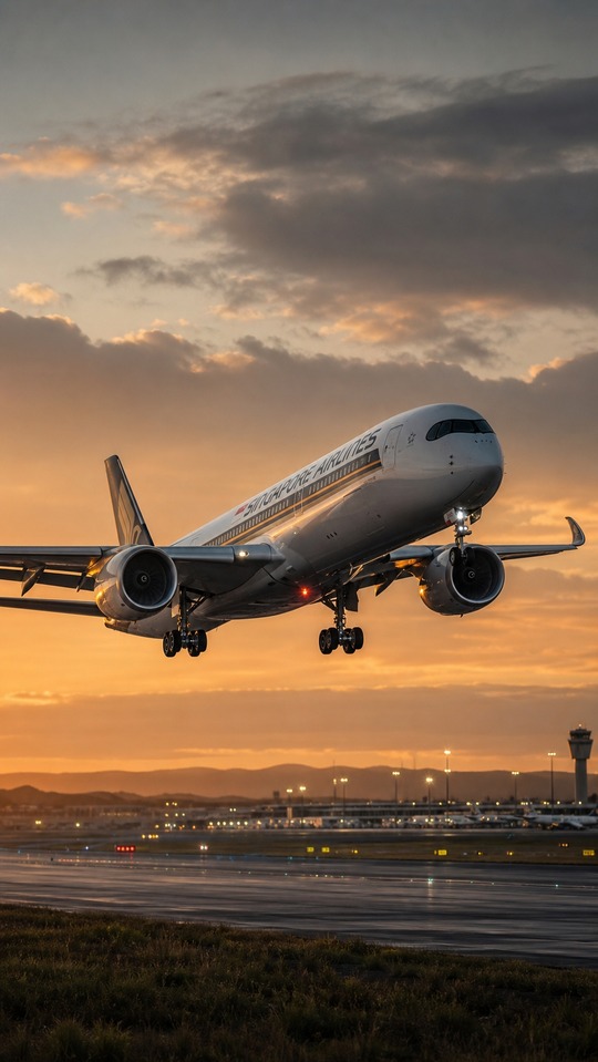 新加坡航空 空中巴士 A350 - 4K 桌布 & 背景
