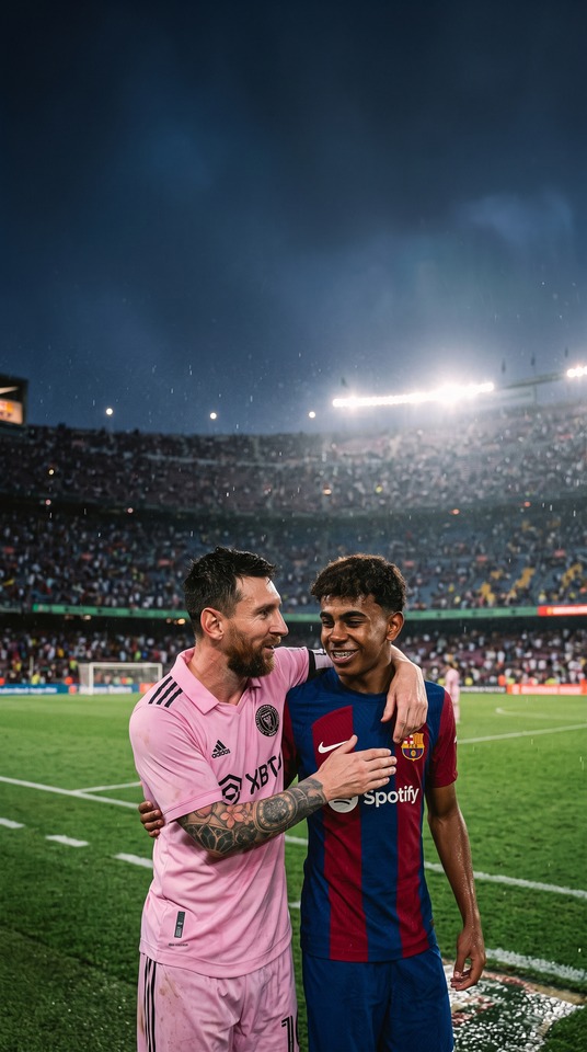 Messi and Lamine Yamal Cinematic - 4K Wallpapers