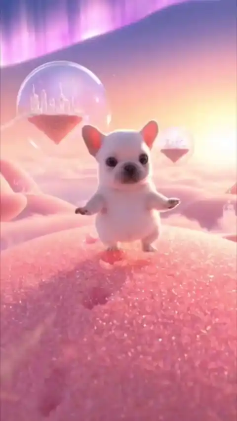 Cute French Bulldog Dreamy Pink - Live Wallpaper