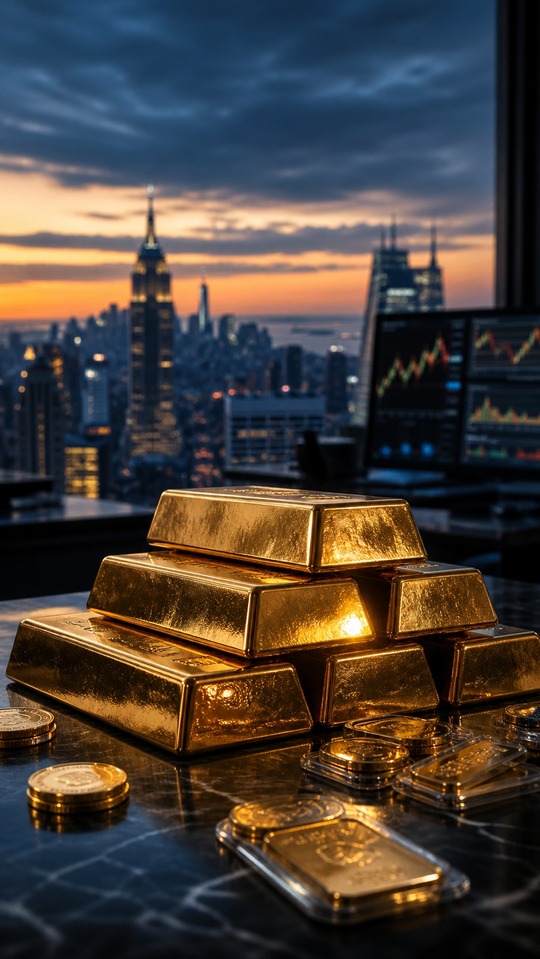 Gold Bullion & New York Stock Market - 4K Wallpaper