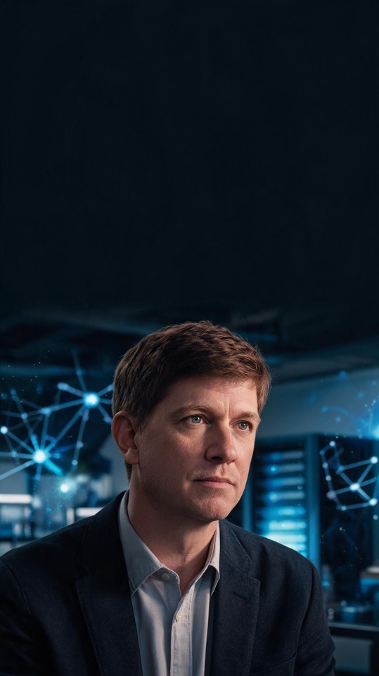 Sam Altman Cinematic Portrait - 4K Phone Background
