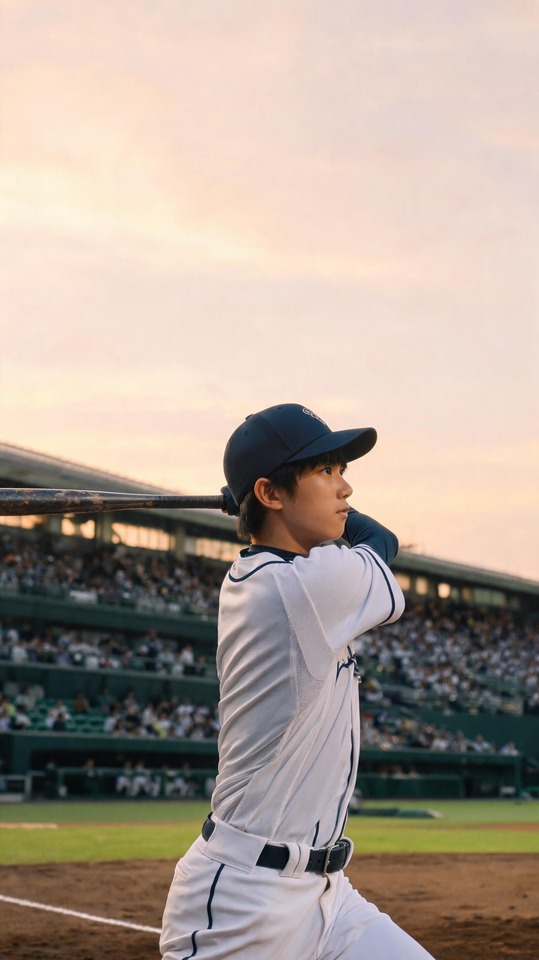 Niigata High School Baseball Batter - 4K Lock Screen Wallpaper