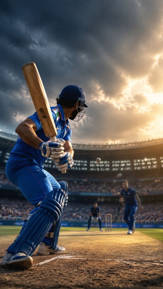 Virat Kohli Cricket Action - 4K Hintergrundbild