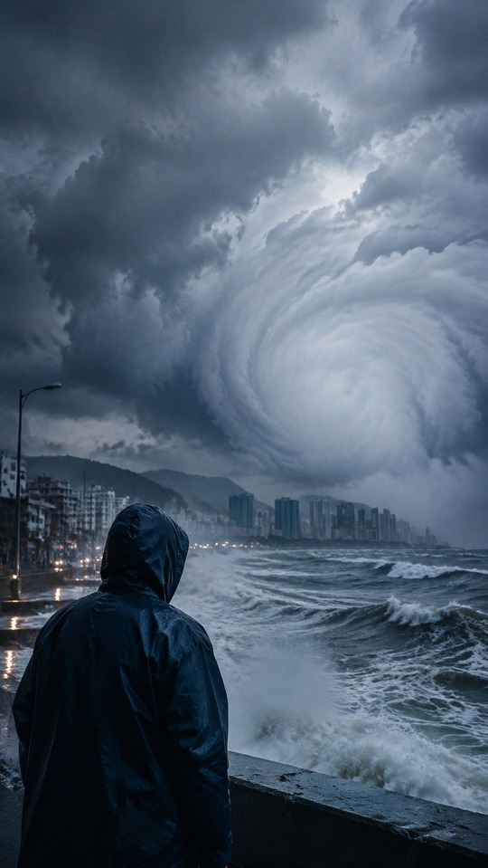Typhoon Bavi Path Cinematic Storm - 4K Wallpaper