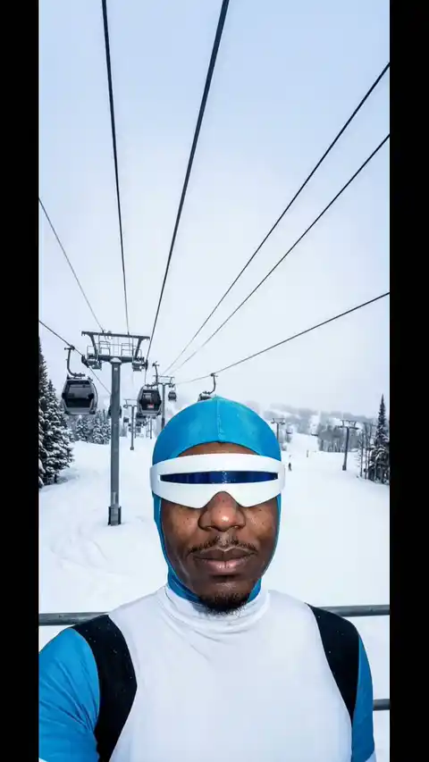 Super-héros Frozone sur Télésiège - Fond d'écran Animé