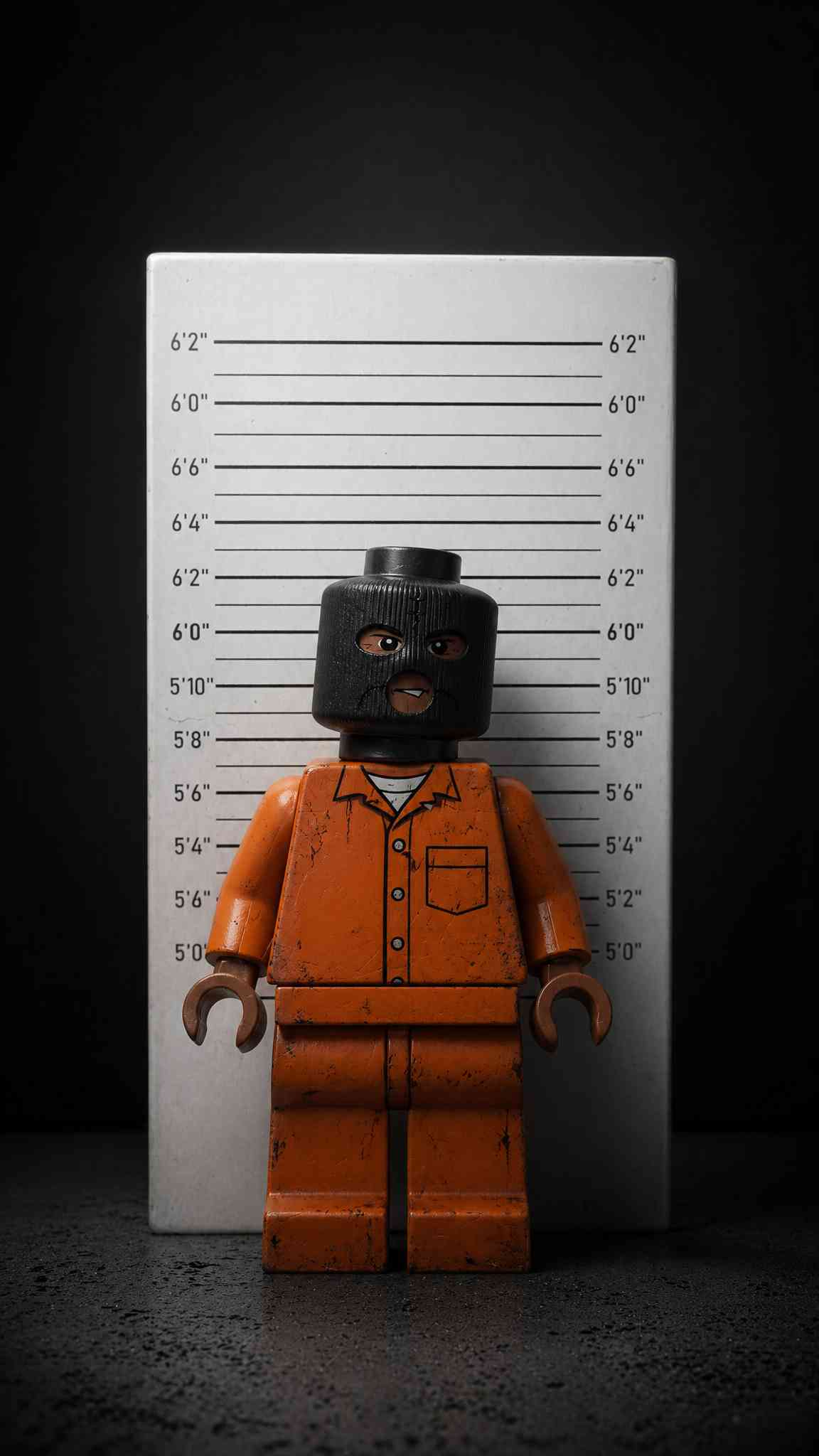 Lego Prisoner Mugshot 4K Wallpaper