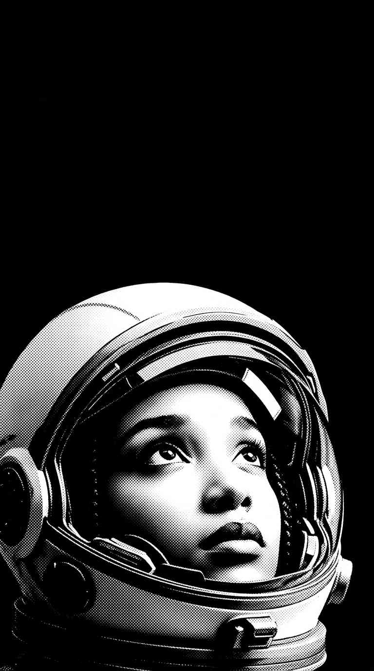 Astronaute Minimaliste Noir et Blanc - Fond d'écran 4K