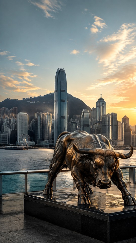 Hang Seng Index Stock Market Bull - 4K Wallpaper