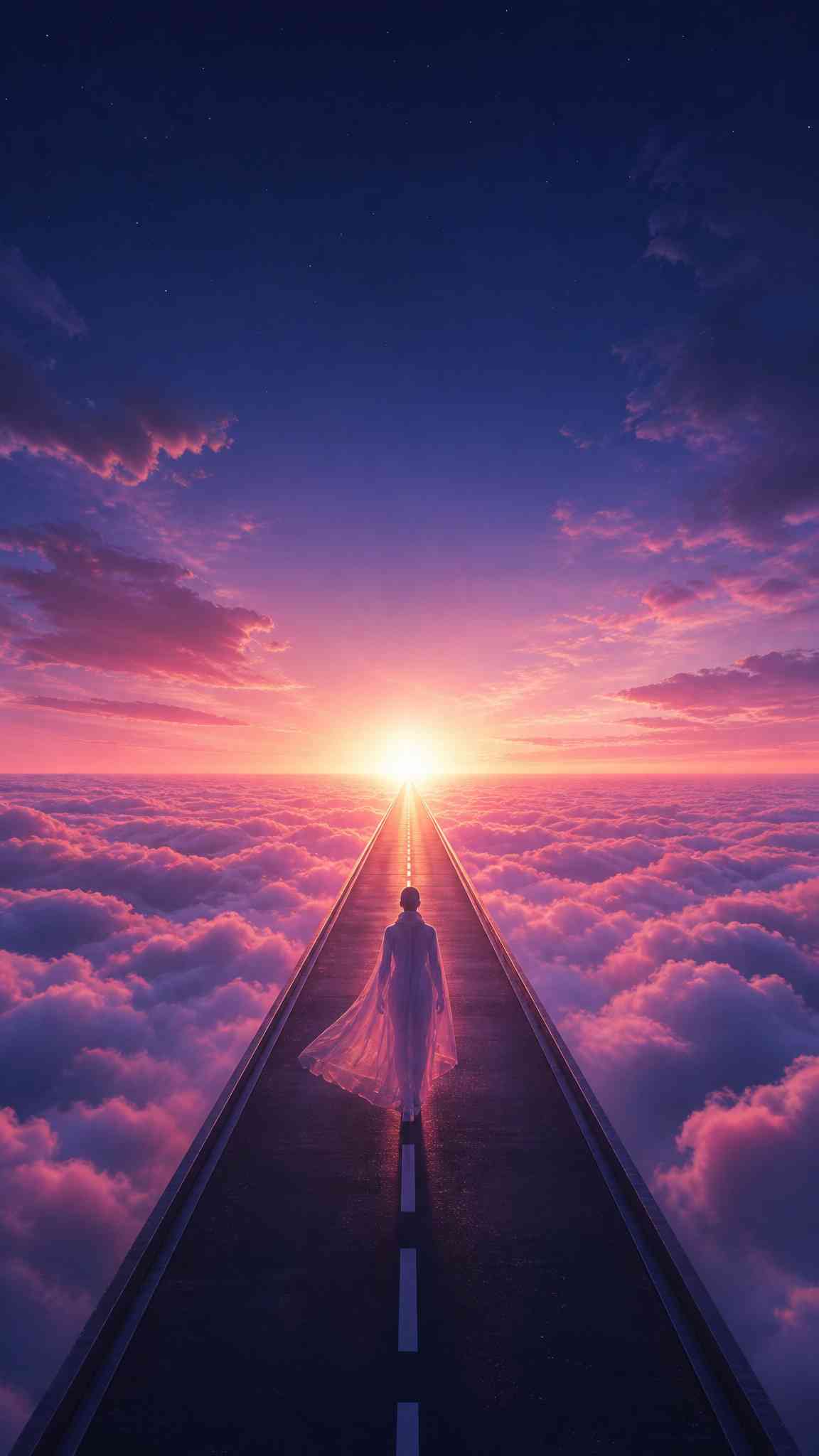 Ethereal Path Above Clouds - 4K Background