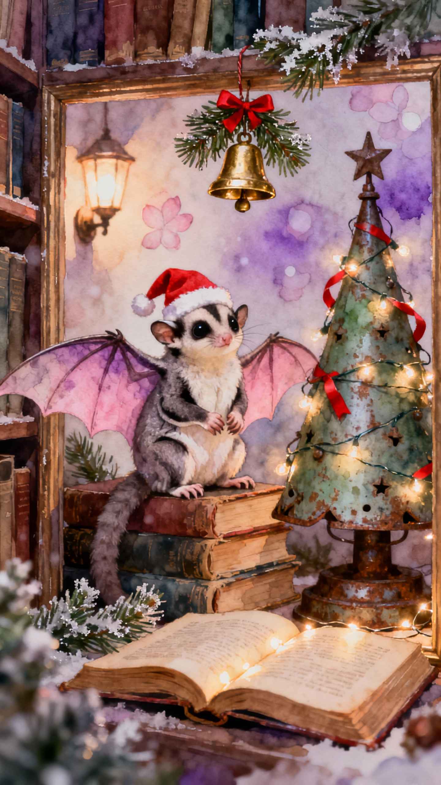 Christmas Sugar Glider with Wings - 4K Wallpaper