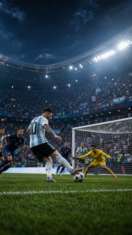 WM K.-o.-Runde Messi Argentinien - 4K Handy Wallpaper