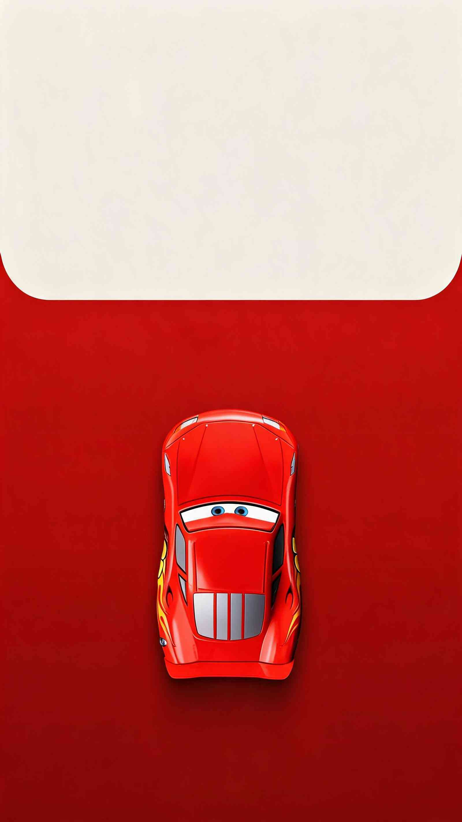 Lightning McQueen Minimalist - 4K Phone Background