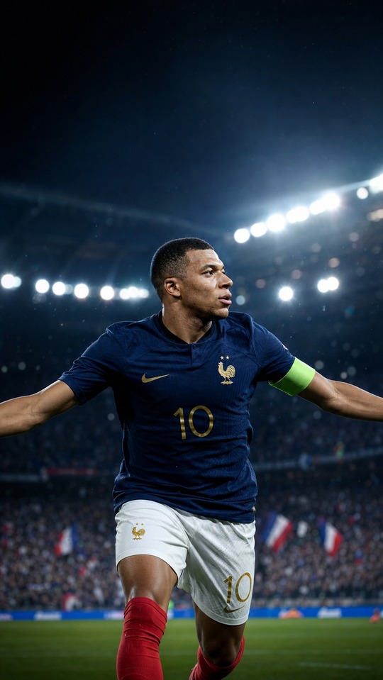 Kylian Mbappe France Captain - 4K Wallpaper