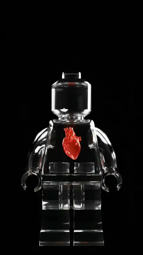 Transparenter Lego Herz 3D - Animiertes Hintergrundbild