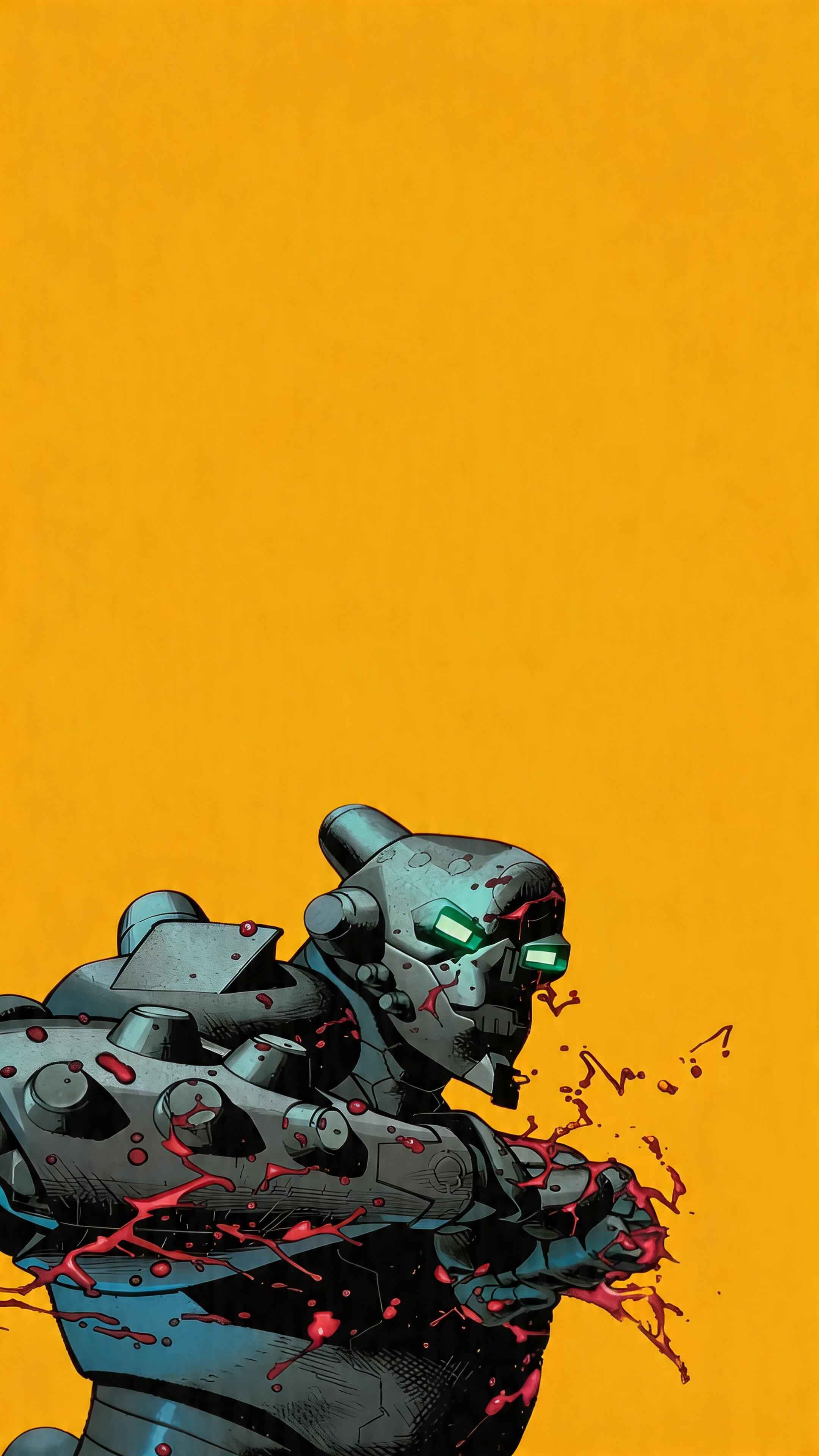 Damaged Android Comic Style - 4K Background