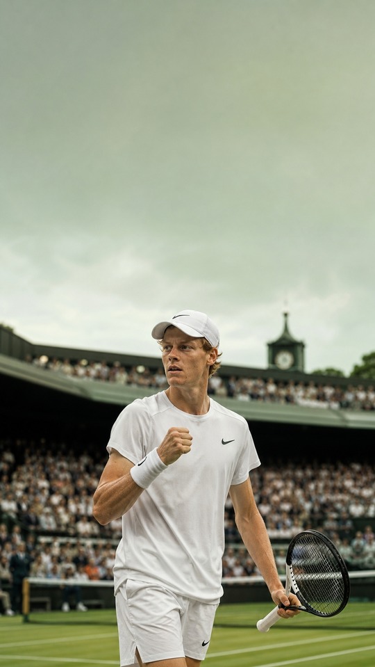 Jannik Sinner Wimbledon Celebration - 4K Wallpaper