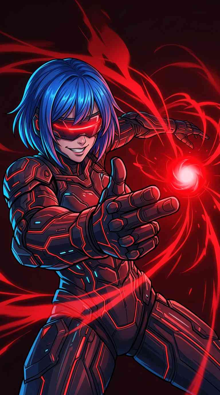 Futuristische Cyber-Kriegerin - 4K Handy Hintergrund