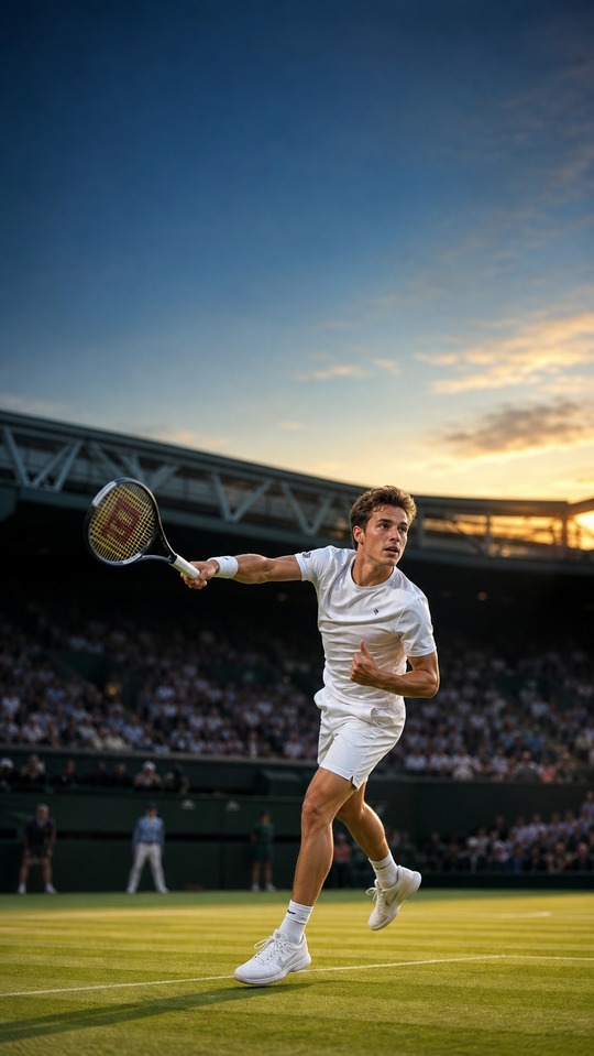 Arthur Fery Wimbledon Action Shot - 4K Phone Background