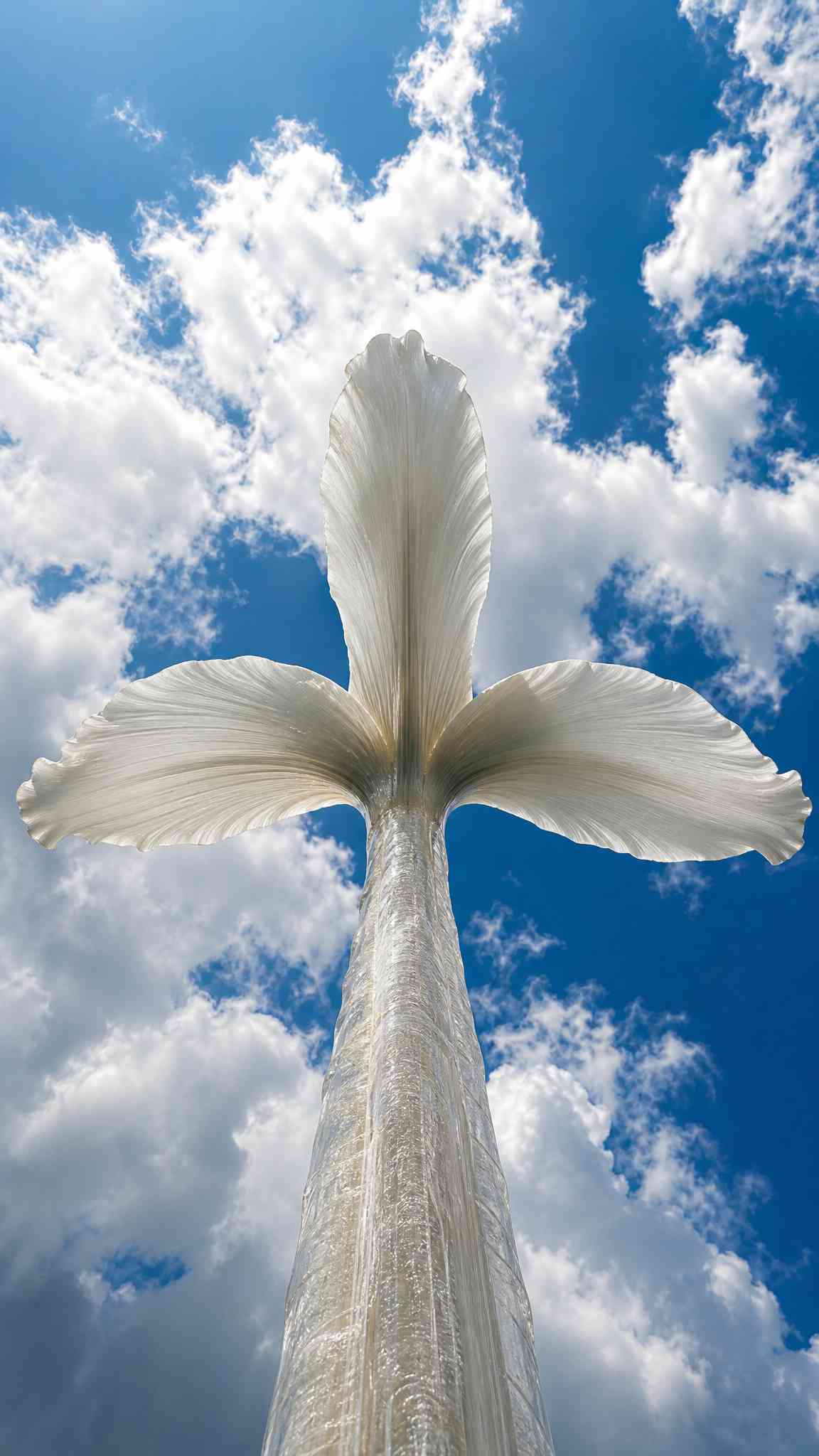 White Ethereal Sculpture & Blue Sky Wallpaper