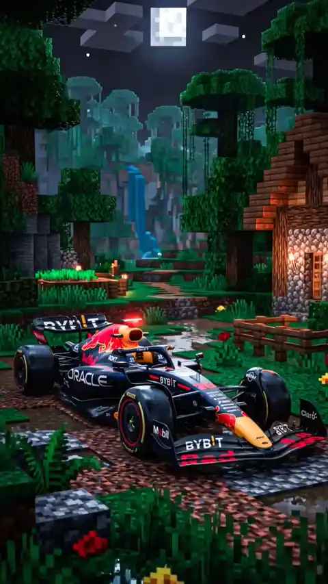 Red Bull F1 Minecraft Forest - Live Wallpaper