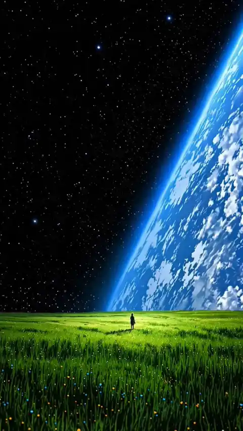 Fond d'écran Animé Cosmique : Champ et Terre