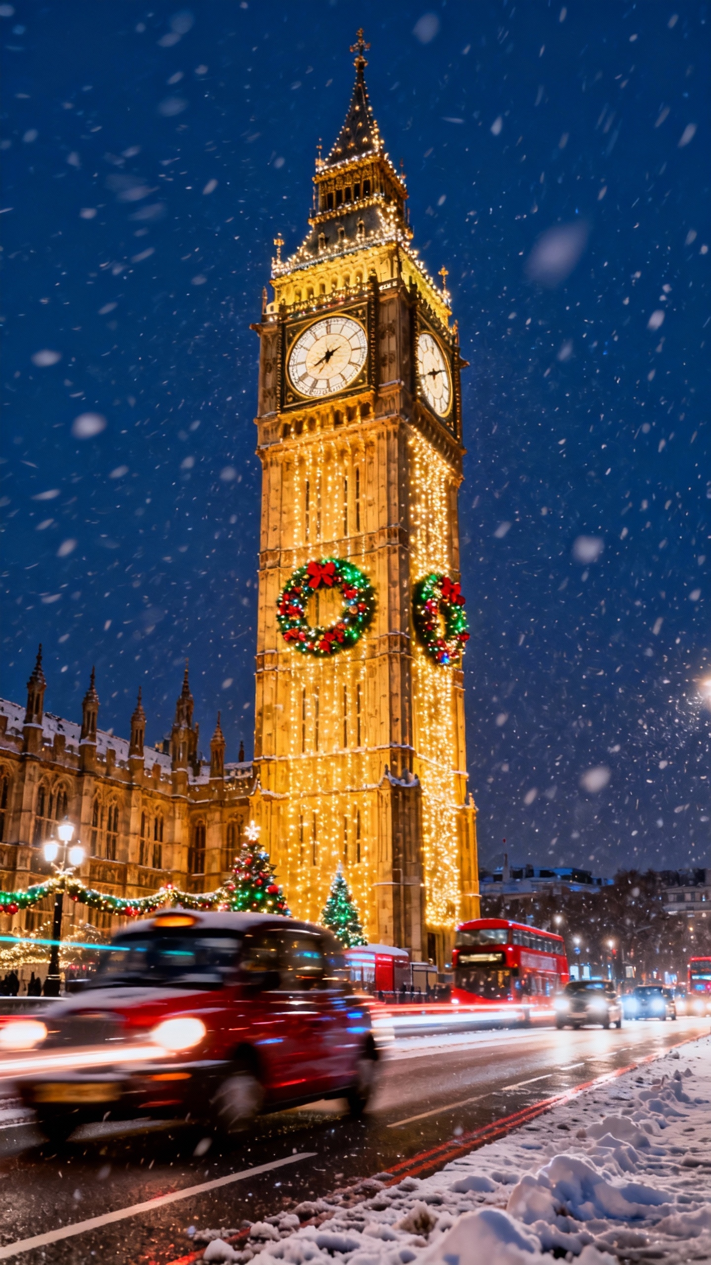 Big Ben London Christmas Night - 4K Wallpapers
