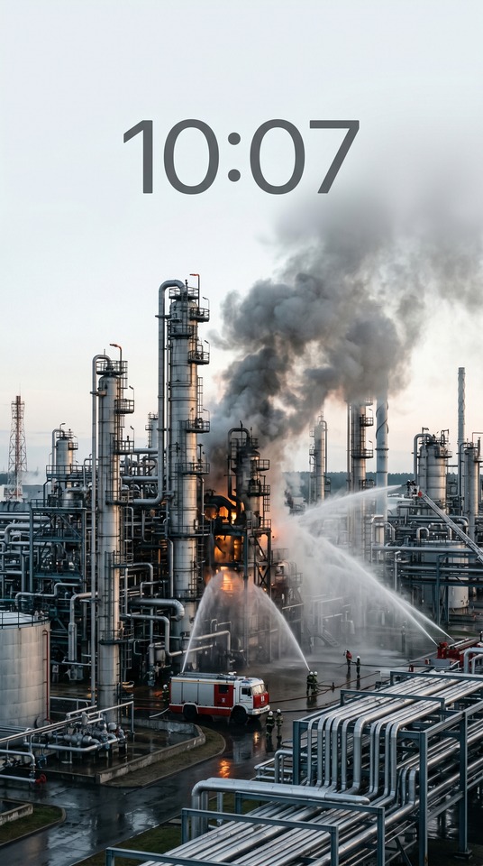 Oil Refinery Industrial Emergency - 4K Wallpapers