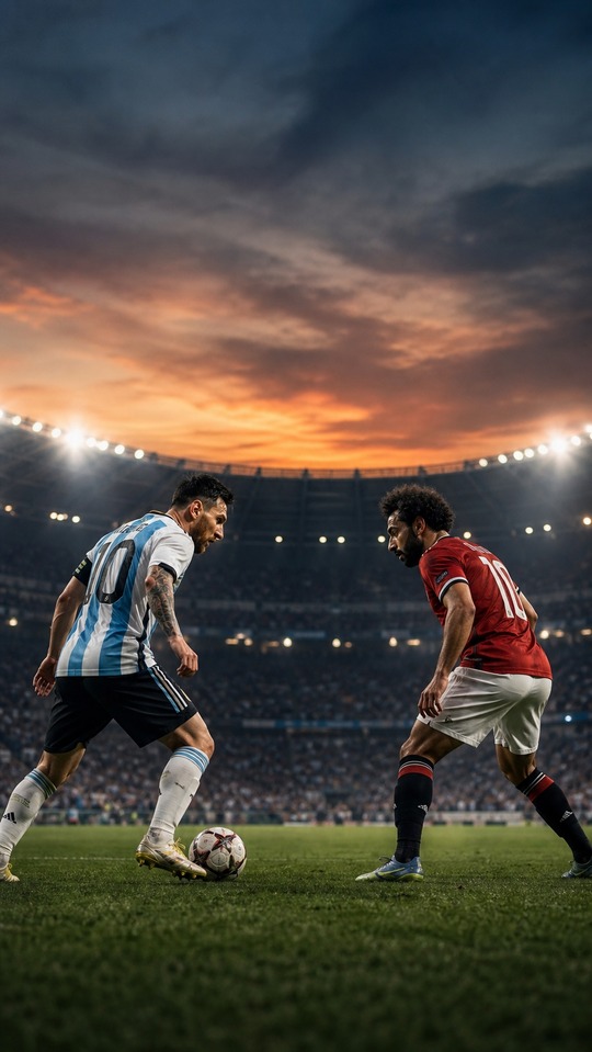 Argentinien vs Ägypten Fußball-Showdown - 4K Wallpaper