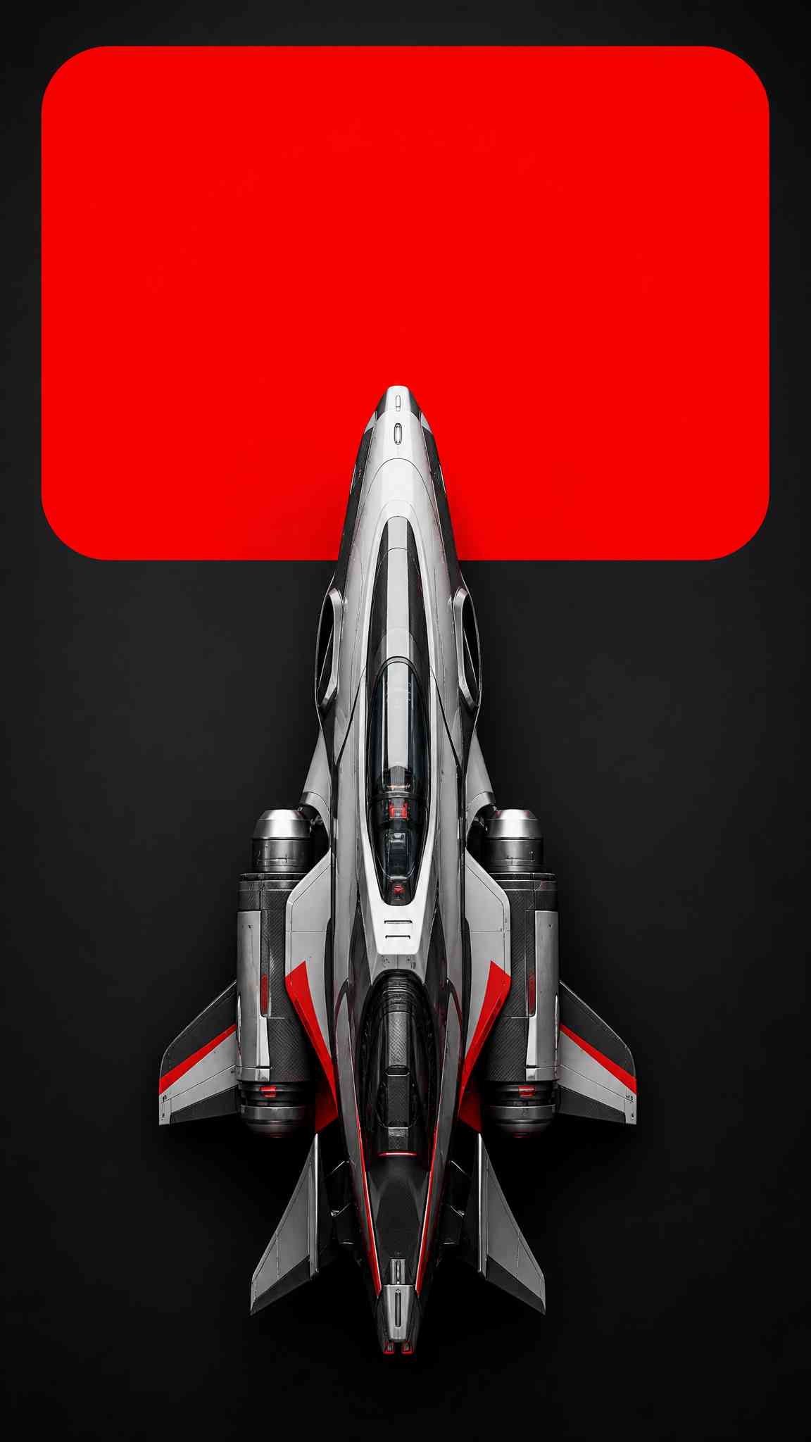 Futuristic Starfighter Minimalist - 4K Wallpaper