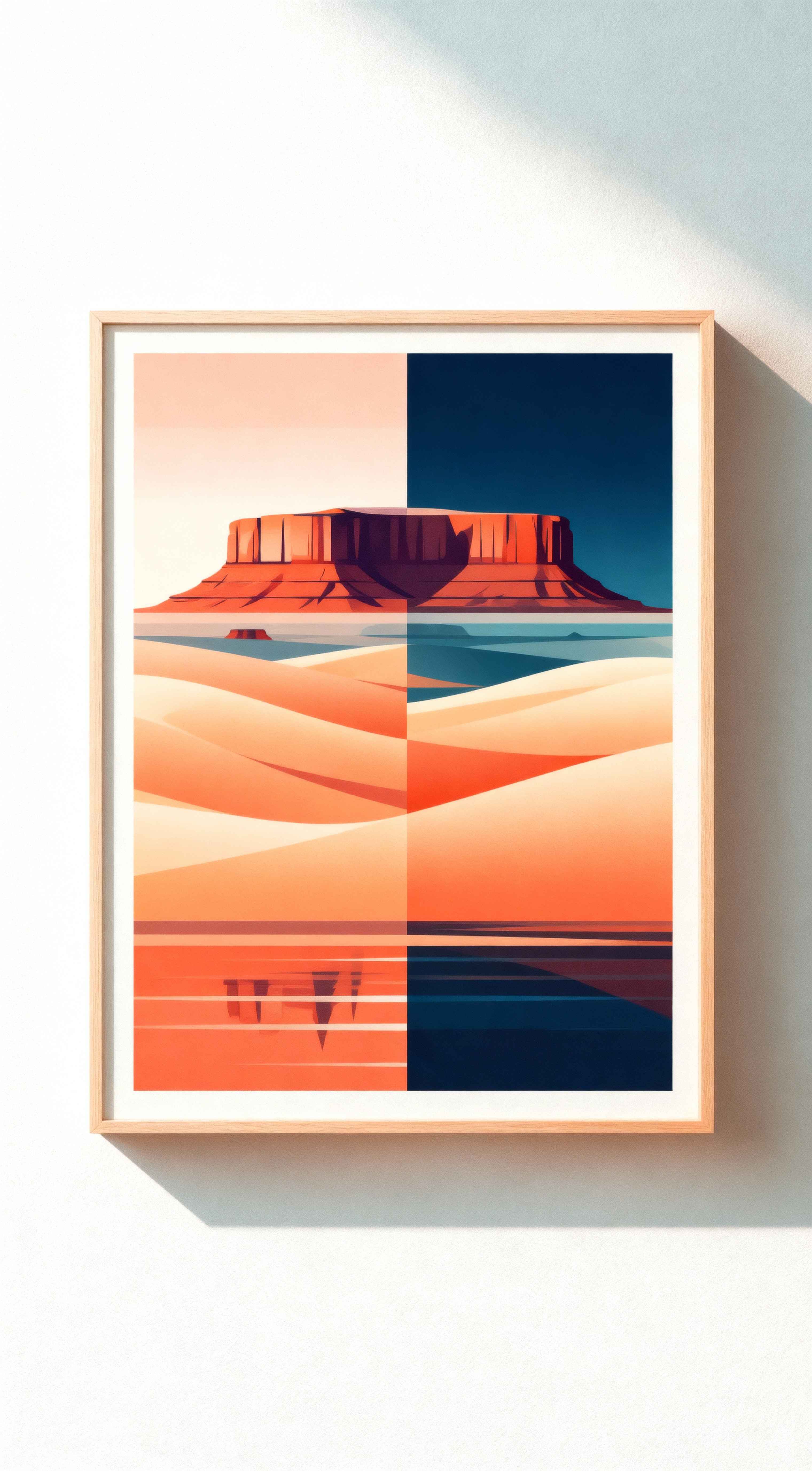 Désert Minimaliste Graphique - Fond d'écran 4K