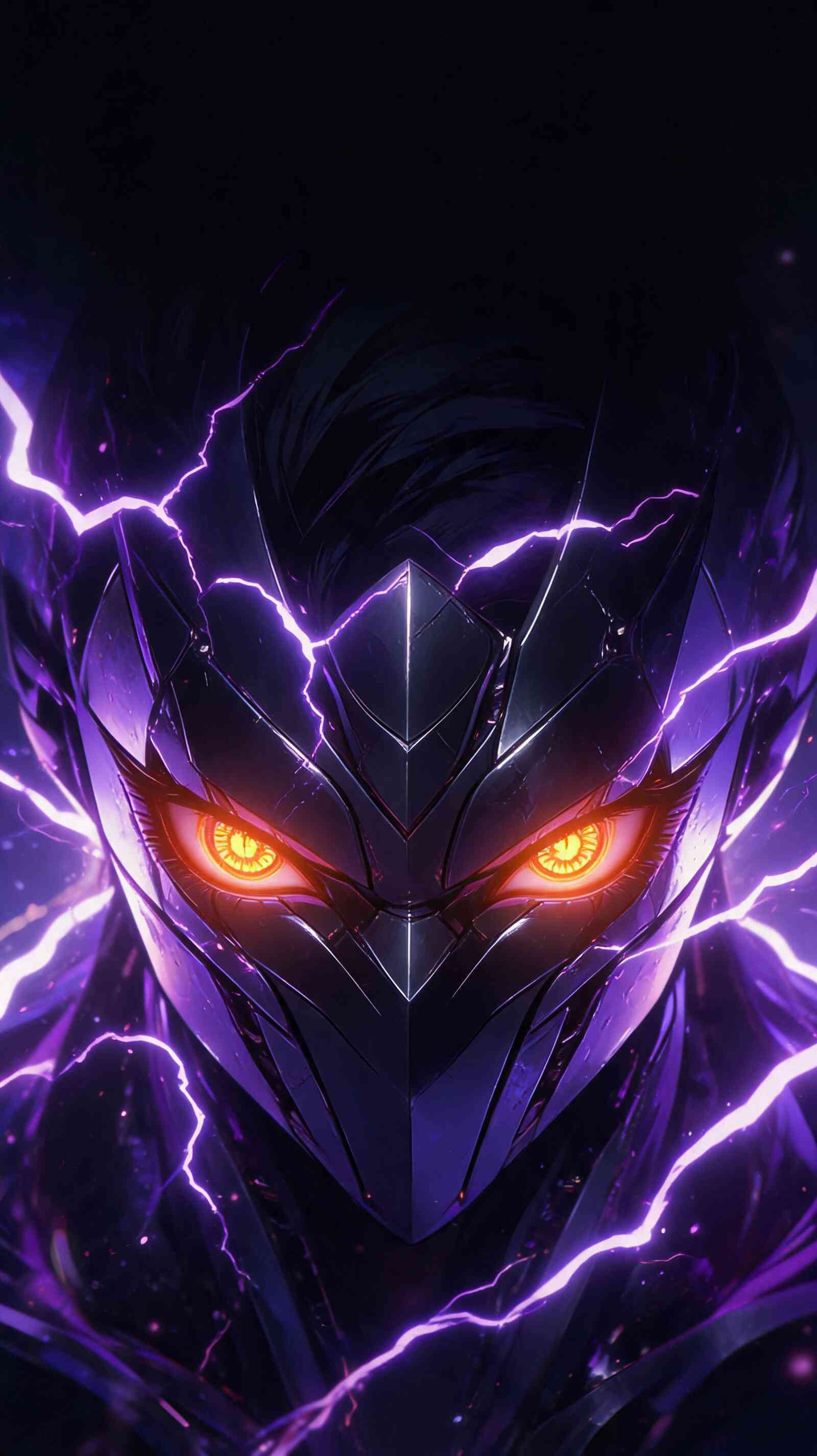 Dark Cyber Ninja Lightning - 4K Phone Background