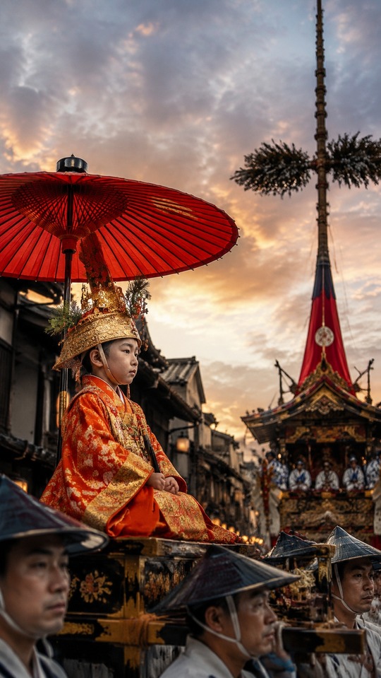 Gion Matsuri Chigo Portrait - 4K Phone Background