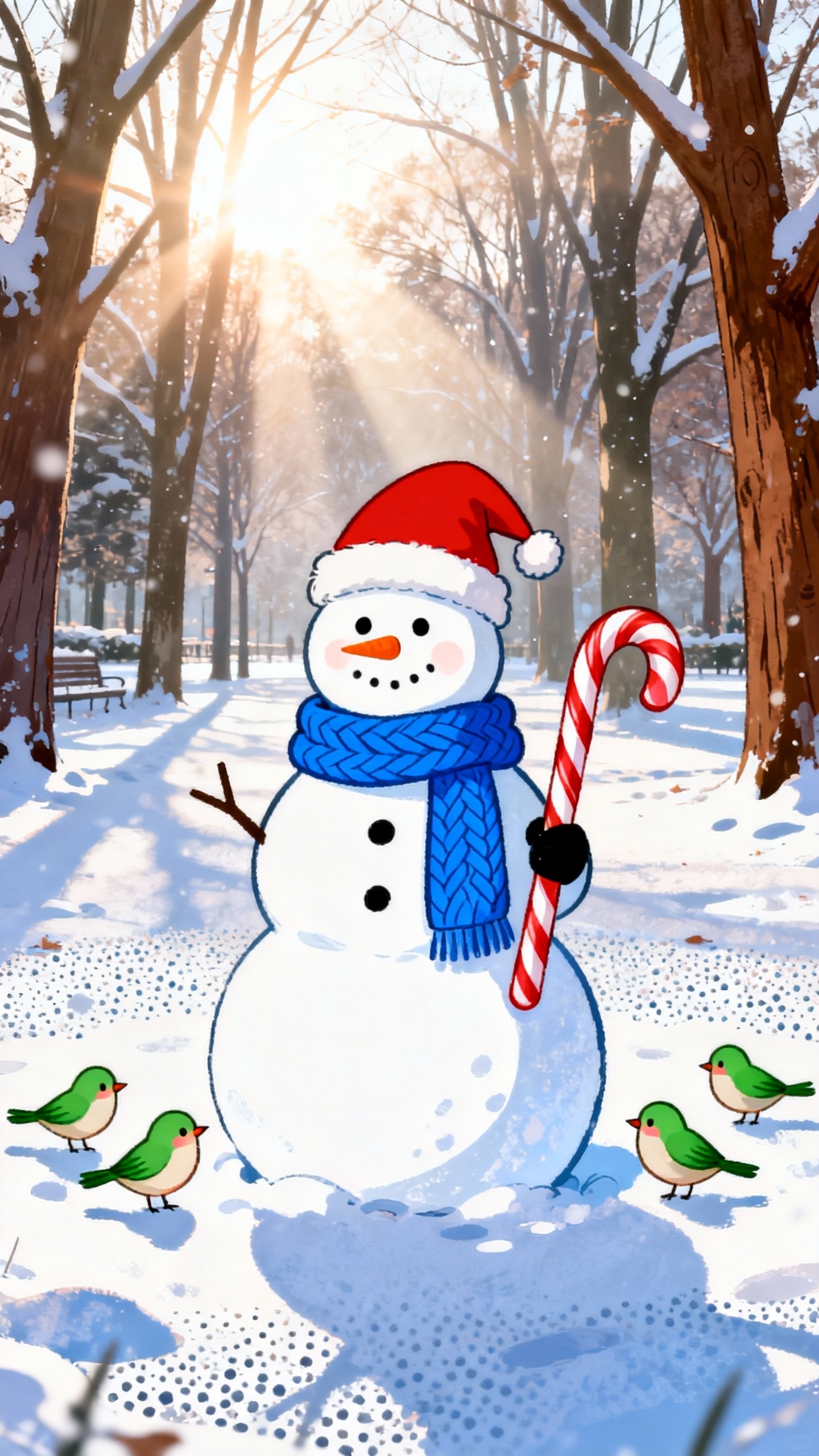 Muñeco de Nieve Navideño - Fondos para Celular 4K