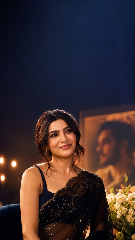 Samantha Ruth Prabhu Elegant Saree Look - 4K Wallpaper