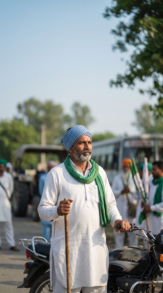 Kisan Indian Farmer Rally - 4K Wallpaper