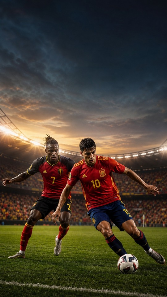 Spain vs Belgium - Cinematic 4K Football Wallpaper