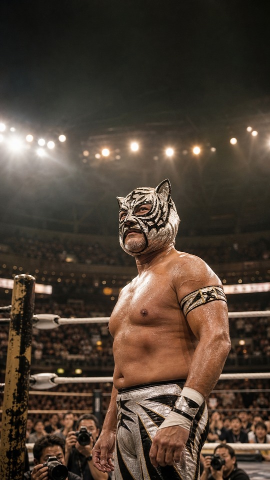 NJPW Tiger Mask Retirement - 4K Phone Wallpaper