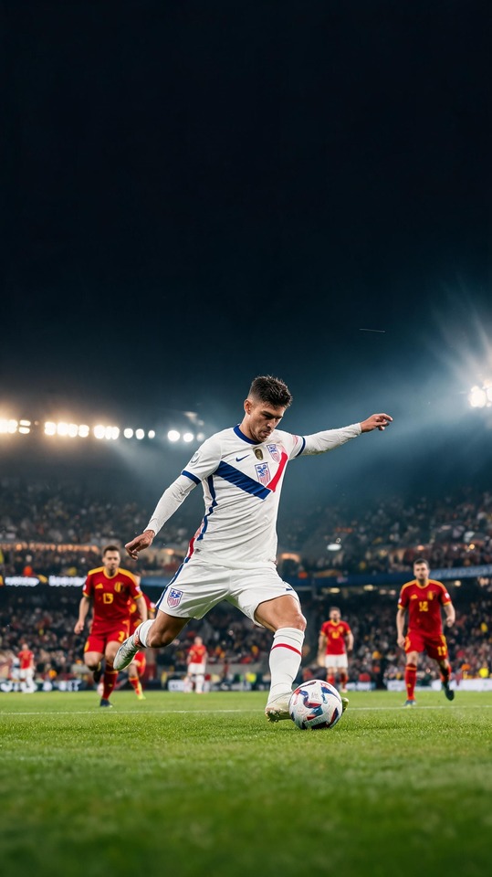 Acción de Fútbol Kalshi USA vs Bélgica - Fondo 4K