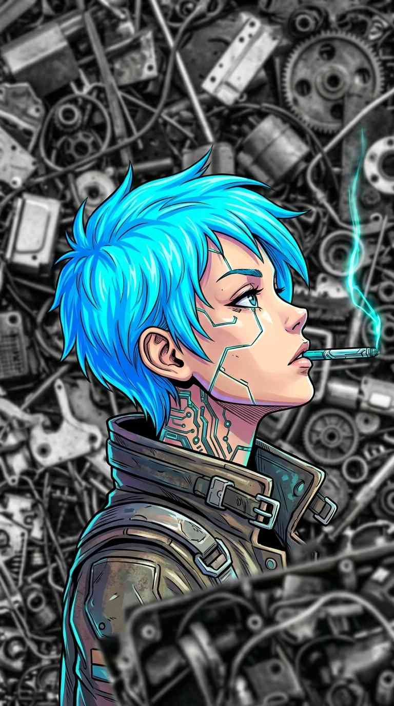 Cyberpunk Cyborg Girl - 4K Phone Wallpapers