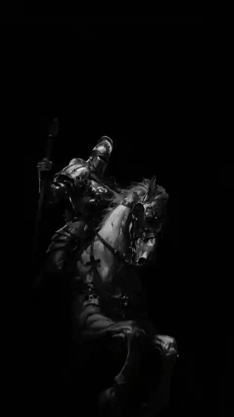 Dark Knight Horseman Monochrome - Live Wallpaper