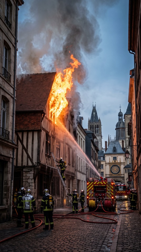 ルーアン火災 (incendie rouen) 消防シーン - 4K壁紙