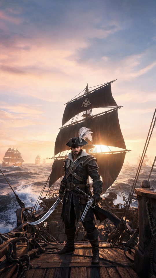 Assassin Creed Black Flag Resynced - 4K Phone Background