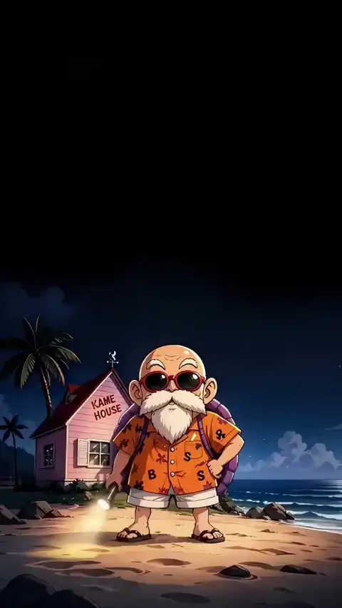 Master Roshi Kame House Strand Nacht Live Wallpaper