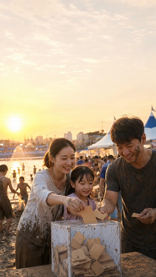 Donation (기부) Scene at Mud Festival - 4K Wallpaper