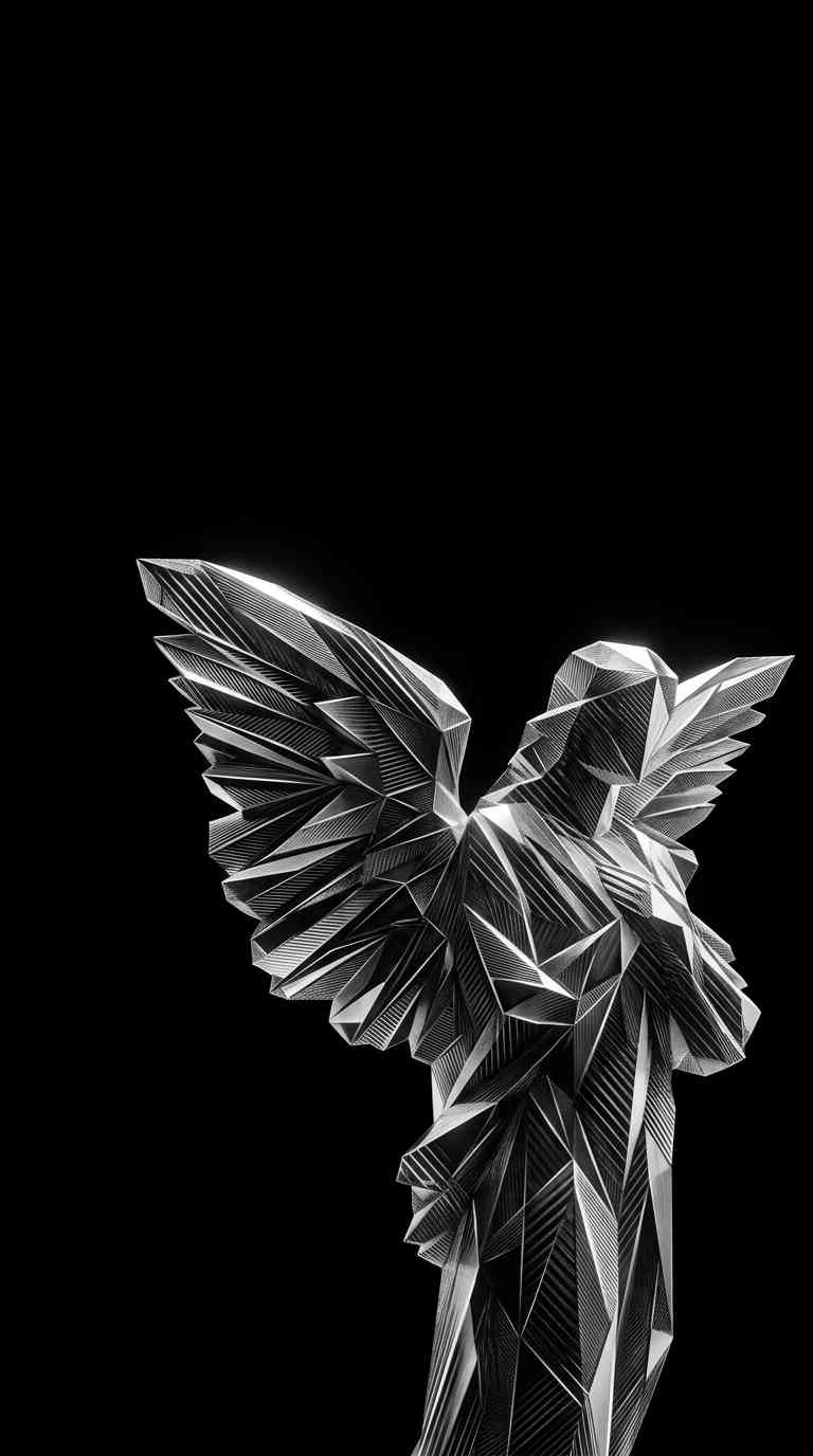 Geometrische Engelsstatue - 4K Wallpaper